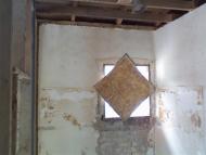 Lath and plaster after soda blasting